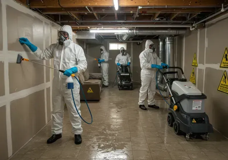 Basement Moisture Removal and Structural Drying process in Ashland, OH